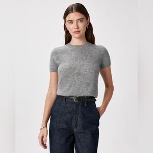 NWT Quince Mongolian Cashmere Tee, Gray Women's Top